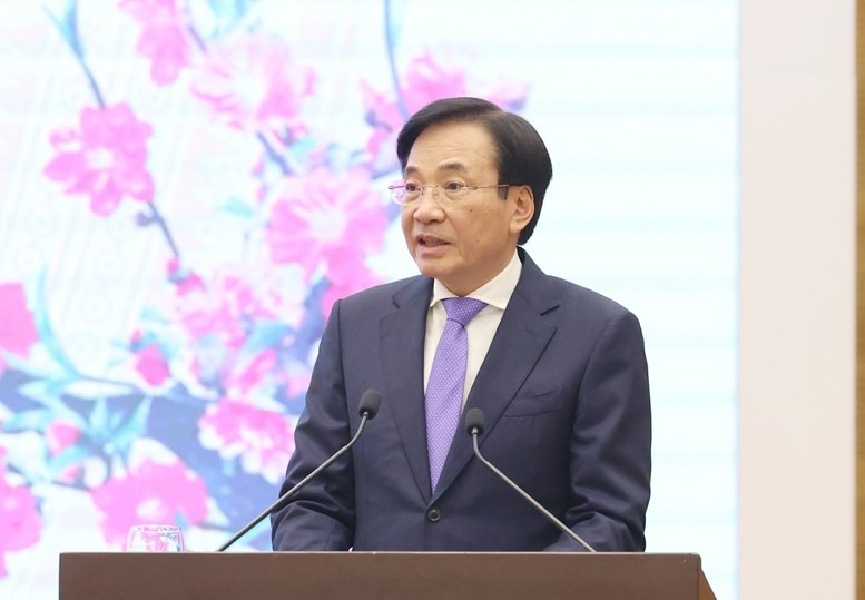 Bộ trưởng, Chủ nhiệm Văn phòng Chính phủ Trần Văn Sơn, Người phát ngôn của Chính phủ, chủ trì họp báo Chính phủ thường kỳ tháng 1/2026 - Ảnh: VGP