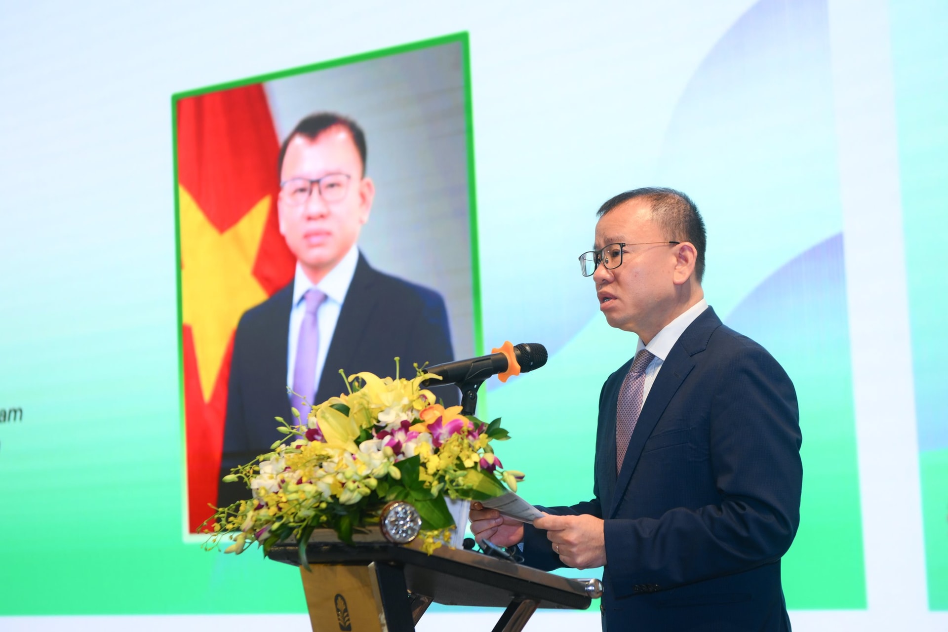 Ông Nguyễn Hoàng Dương, Phó Chủ tịch Uỷ ban Chứng khoán Nhà nước phát biểu tại sự kiện.