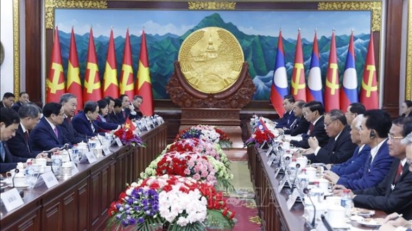 Tổng Bí thư Tô Lâm hội đàm với lãnh đạo Lào: Thống nhất trọng tâm hợp tác chiến lược