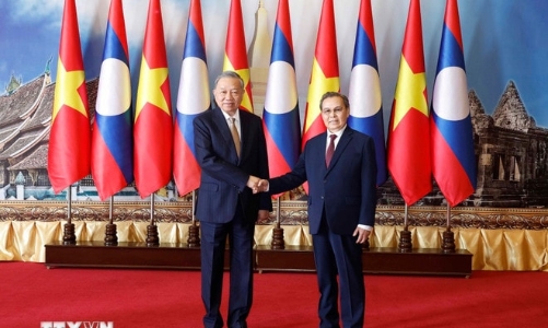 Tổng Bí thư Tô Lâm hội kiến Chủ tịch Quốc hội Lào Saysomphone Phomvihane