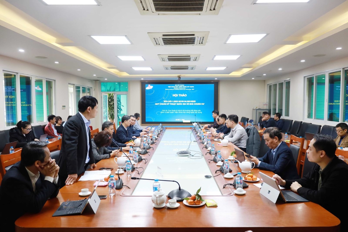 Hội thảo góp ý kiến về sửa đổi quy chuẩn kỹ thuật nhà chung cư. Ảnh: BXD