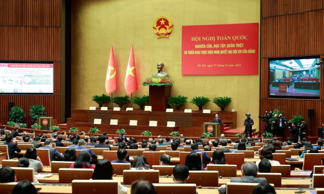 Hội nghị toàn quốc nghiên cứu, học tập, quán triệt và triển khai thực hiện Nghị quyết Đại hội XIV của Đảng đã hoàn thành toàn bộ nội dung, chương trình và bế mạc vào chiều 7/2 - Ảnh: VGP