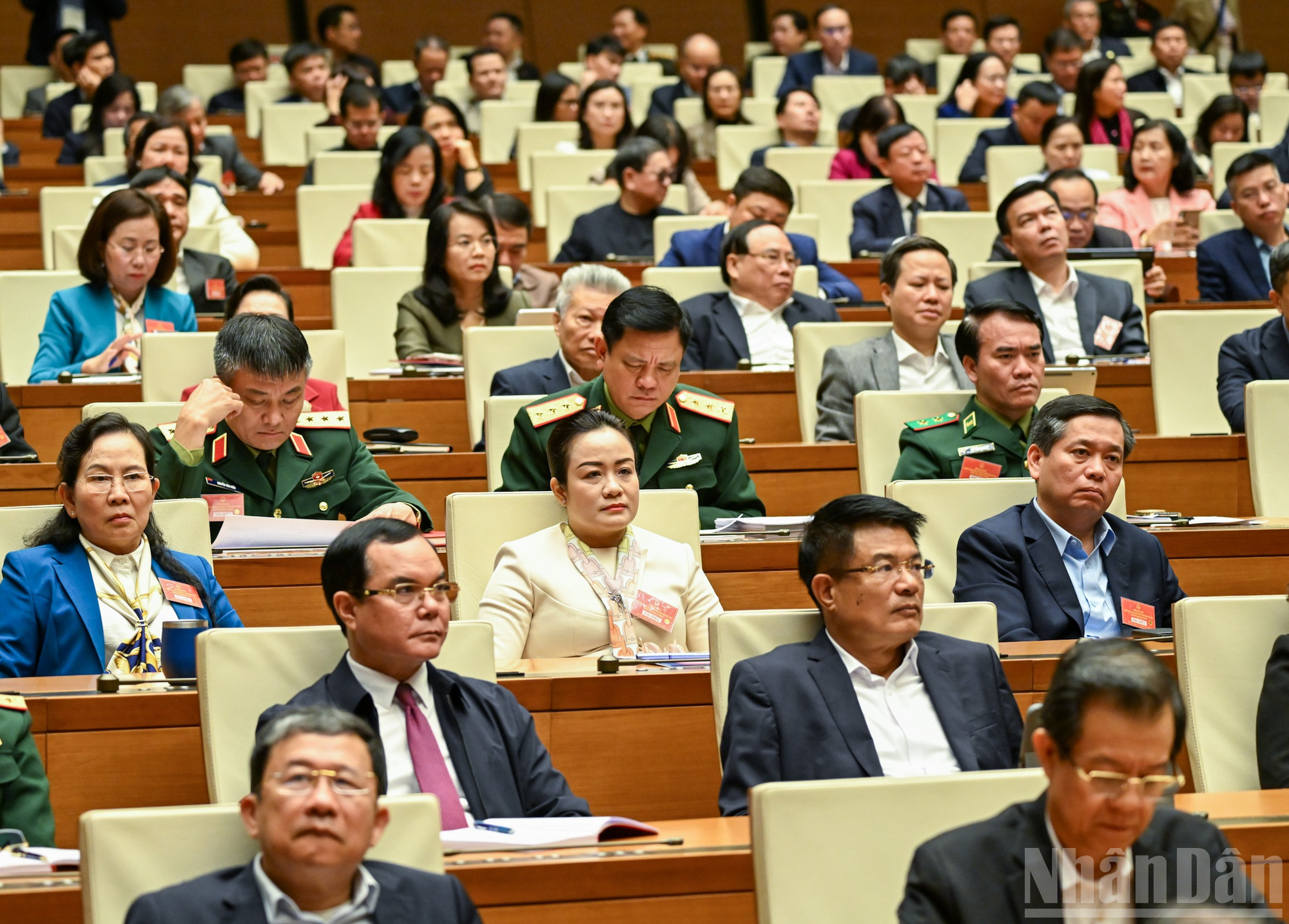 Các đại biểu tham dự hội nghị tại Hội trường Diên Hồng. (Ảnh: DUY LINH)