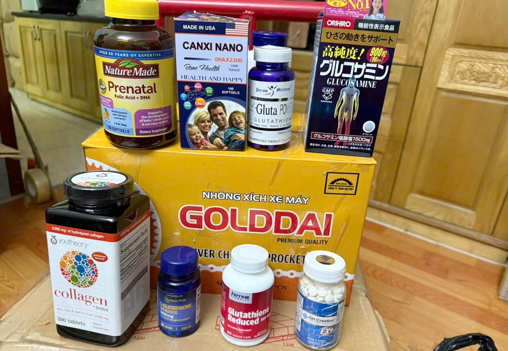 Các loại thuốc, thực phẩm chức năng do các đối tượng sản xuất và bán thu giữ được. Ảnh: Công an Thanh Hoá