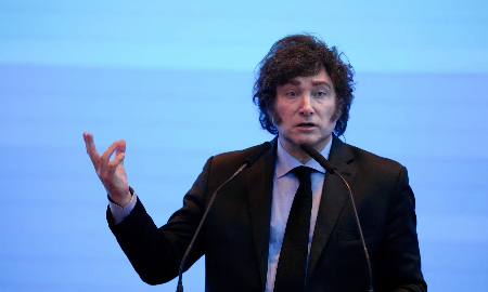 Tổng thống Argentina Javier Milei - Ảnh: Bloomberg.