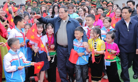 Thủ tướng Phạm Minh Chính dự lễ khởi công Trường liên cấp Cẩm Thạch tại Thanh Hóa