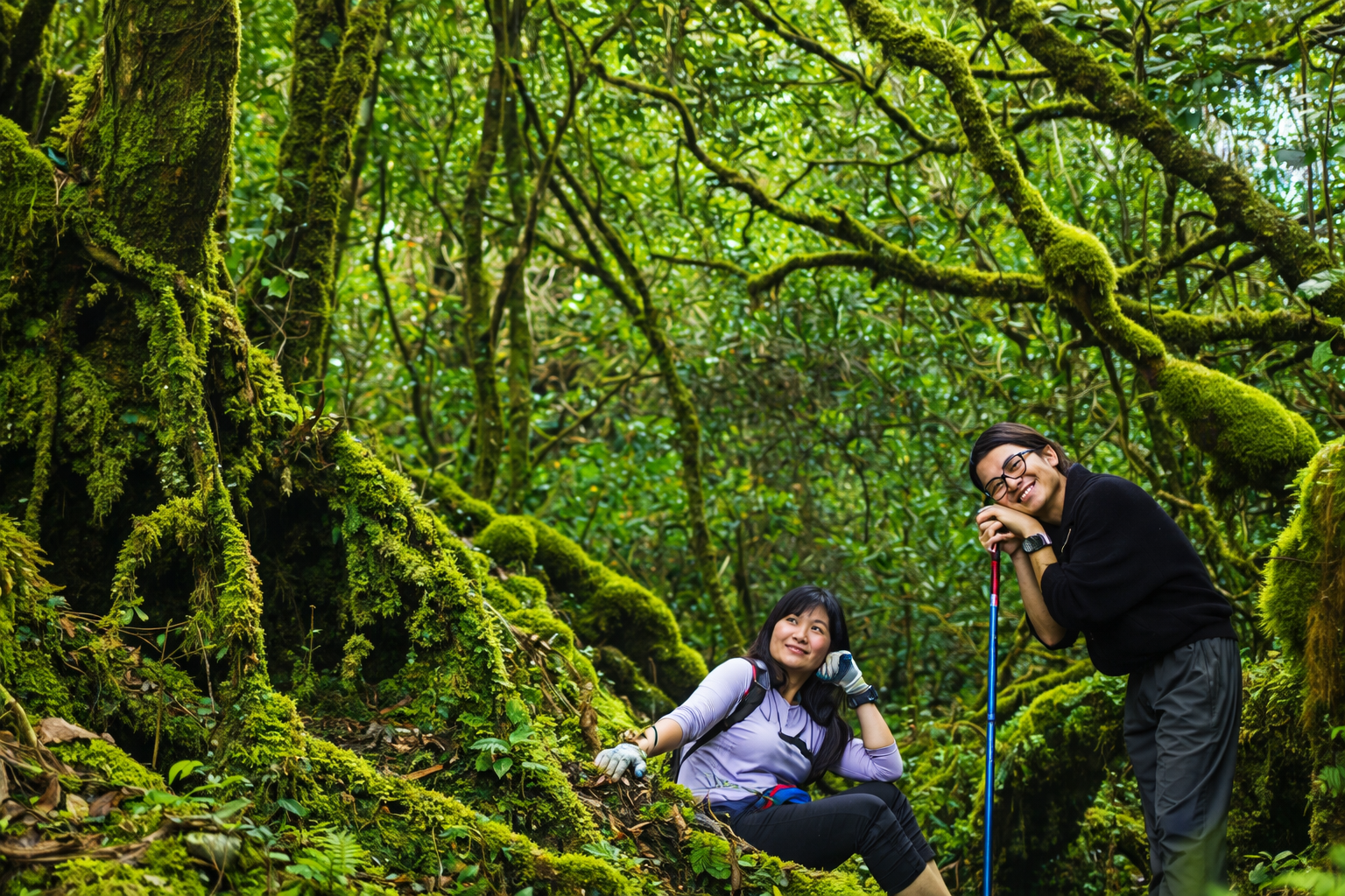 Trải nghiệm trekking trên đỉnh K'lang (xã Hùng Sơn). Ảnh: K'lang Adventure