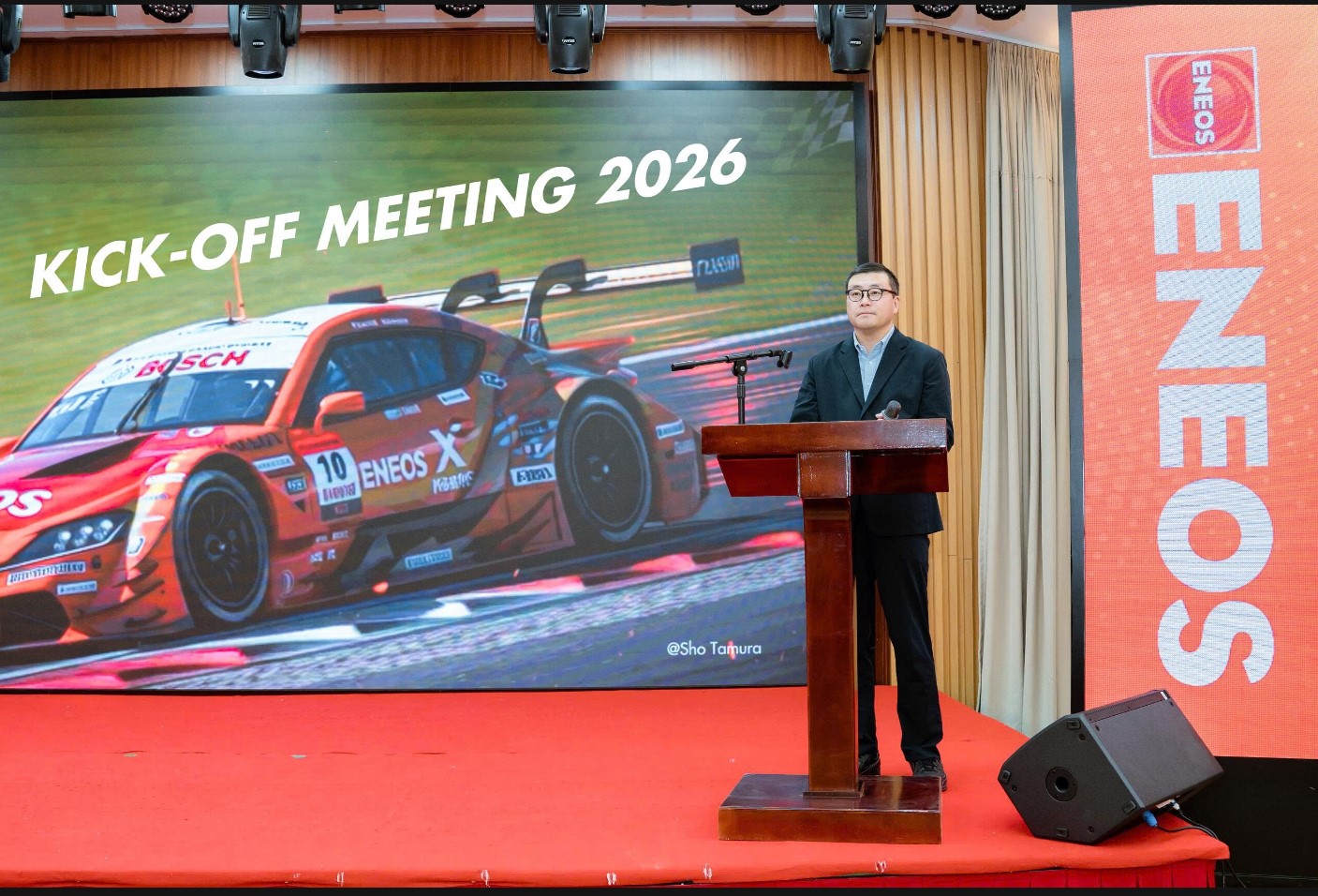 Ông Hosoki Eiichi – Tổng giám đốc Công ty JX Nippon Oil Energy Việt Nam phát biểu tại Hội nghị khách hàng (Tháng 1/2026). Ảnh: ENEOS.