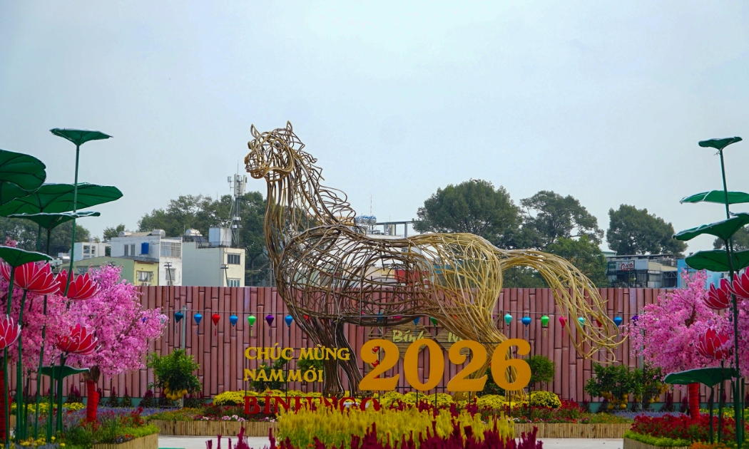 Công viên hoa xuân 152 Trần Phú: Thêm điểm check-in cho người dân TP.HCM trong dịp đầu năm mới