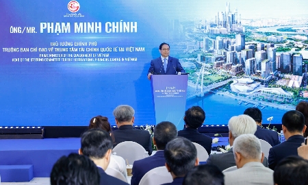 Thủ tướng Phạm Minh Chính phát biểu tại lễ ra mắt VIFC-HCMC.