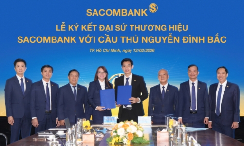 Cầu thủ Nguyễn Đình Bắc chính thức trở thành đại sứ thương hiệu SACOMBANK