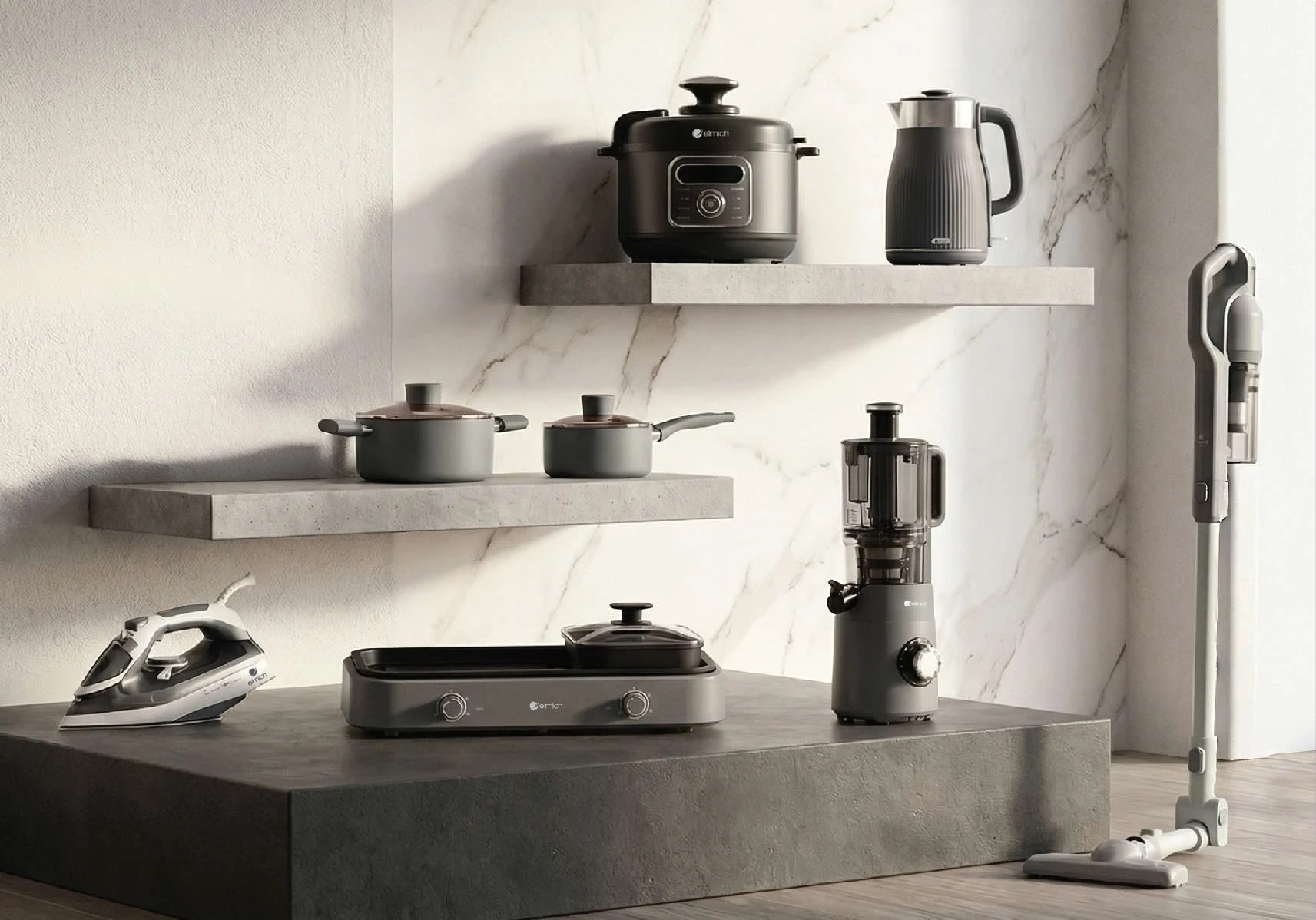 BST gia dụng cao cấp Elmich River Stone mang cảm hứng sang trọng, thanh lịch cho gian bếp.