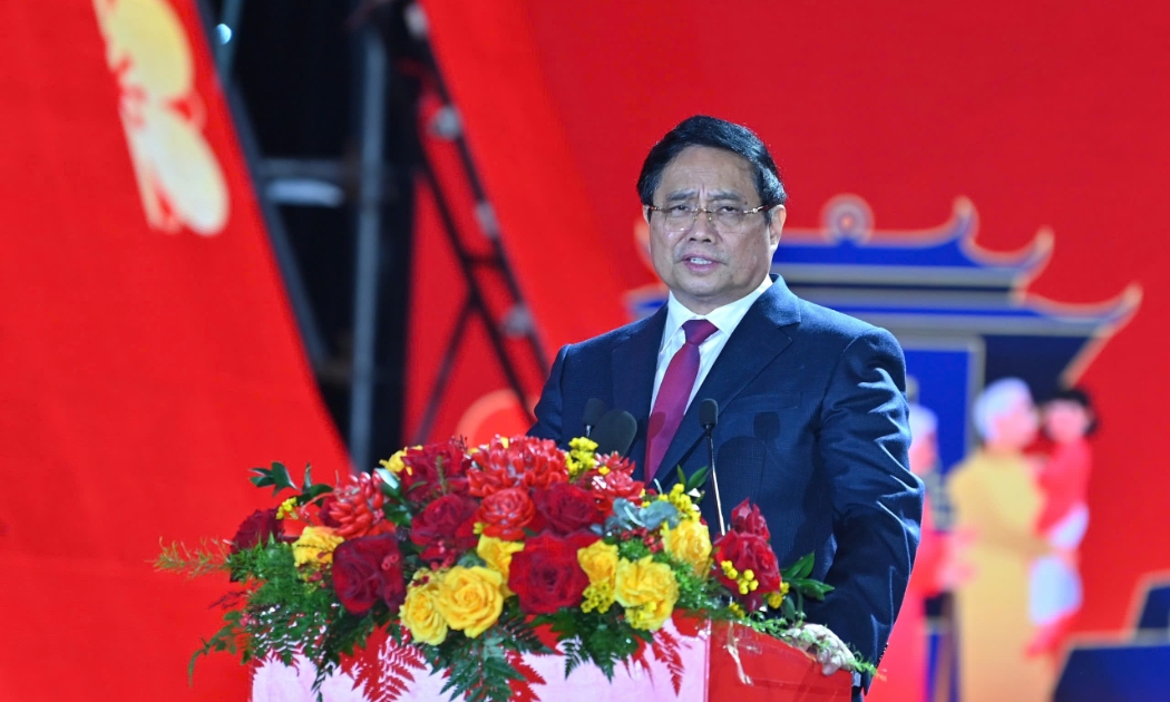 Thủ tướng Chính phủ Phạm Minh Chính phát biểu tại lễ bế mạc Hội chợ Mùa Xuân lần thứ nhất năm 2026.
