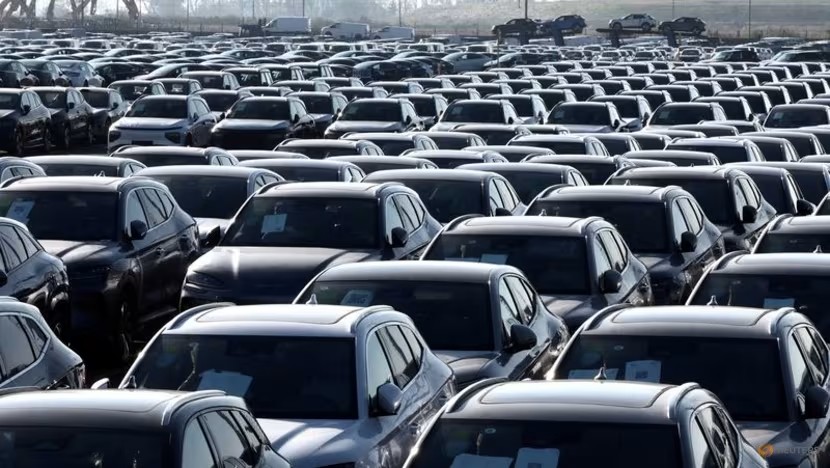 Các xe điện mới sản xuất tại Trung Quốc của BYD được nhìn thấy tại cảng Zeebrugge, Bỉ. Ảnh: REUTERS/Yves Herman/File Photo
