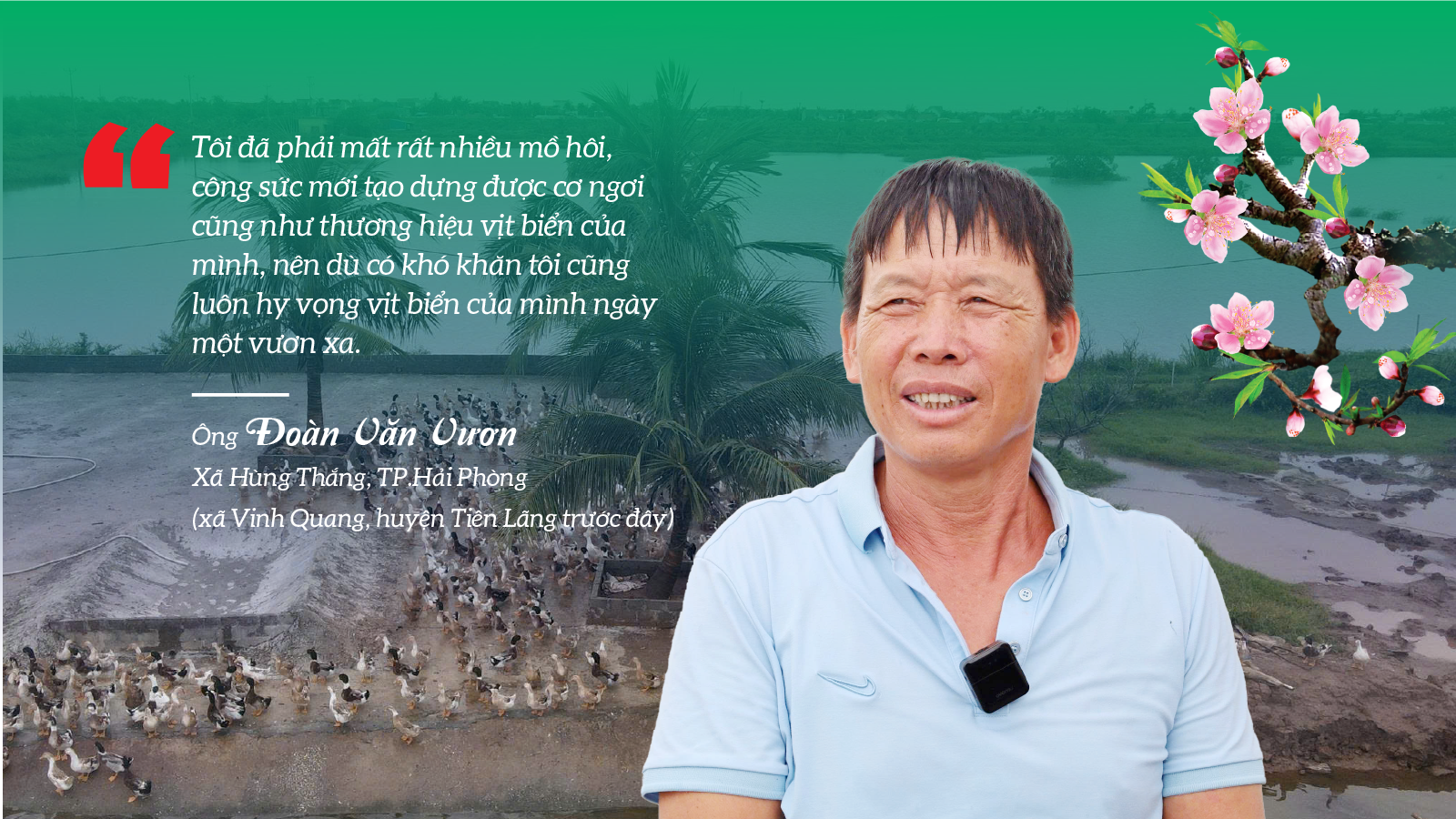 Nông dân Đoàn Văn Vươn gây dựng thương hiệu vịt biển