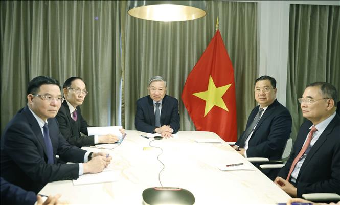 Tổng Bí thư Tô Lâm đã điện đàm với Thượng nghị sĩ Steve Daines. Ảnh: TTXVN