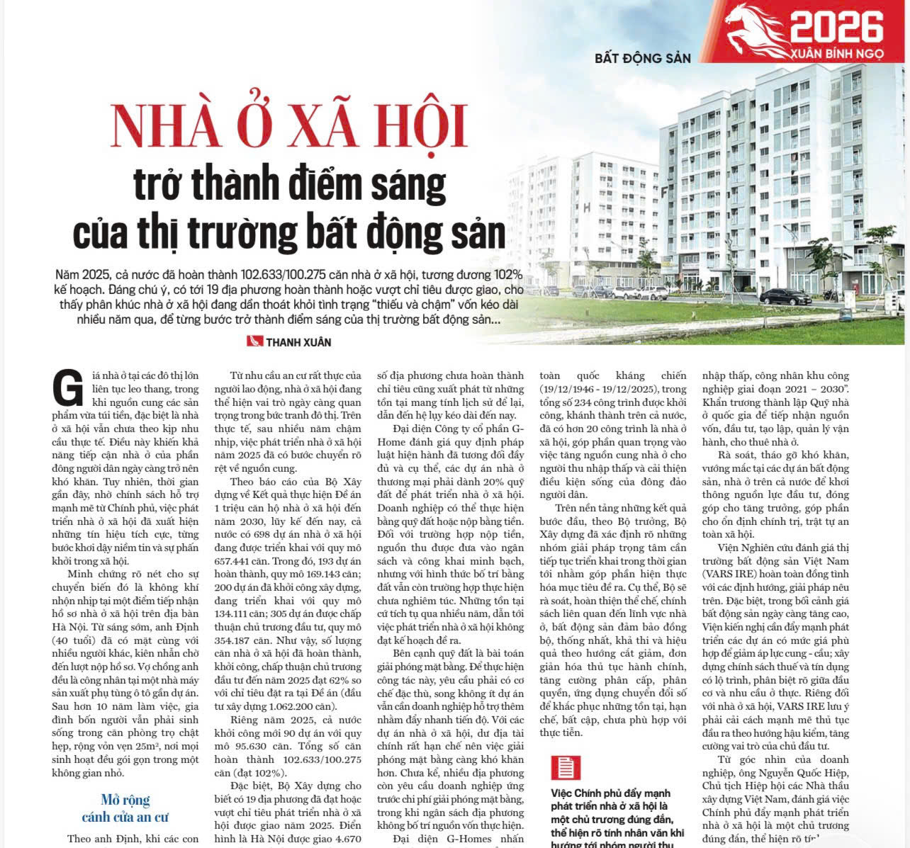 Nhà ở xã hội trở thành điểm sáng của thị trường bất động sản - Ảnh 1