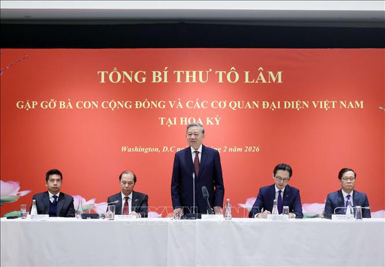 Tổng Bí thư Tô Lâm gặp gỡ cộng đồng người Việt Nam tại Hoa Kỳ. Ảnh: TTXVN