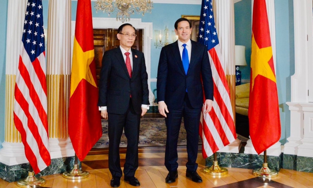 Bộ trưởng Ngoại giao Lê Hoài Trung hội đàm với Ngoại trưởng Hoa Kỳ Marco Rubio. Ảnh: Bộ Ngoại giao