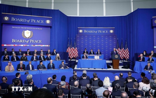 Phiên khai mạc Hội đồng Hòa bình về Gaza tại Thủ đô Washington D.C., Hoa Kỳ. Ảnh: TTXVN