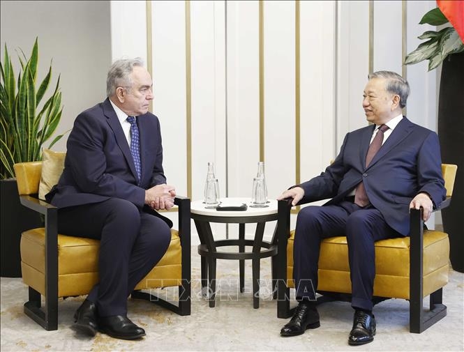 Tổng Bí thư Tô Lâm đã tiếp ông Kurt M. Campbell, cựu Thứ trưởng Ngoại giao Hoa Kỳ. Ảnh: TTXVN.