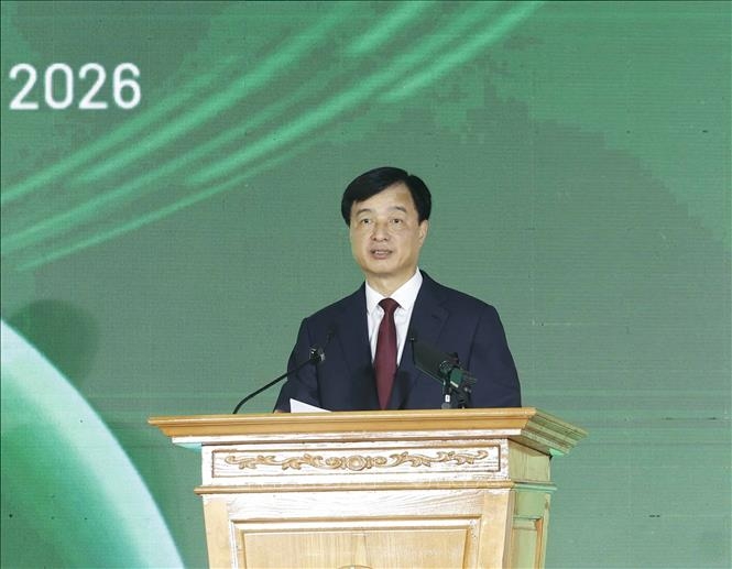 Bí thư Thành ủy Hà Nội Nguyễn Duy Ngọc khẳng định thành phố xác định: “Tết trồng cây đời đời nhớ ơn Bác Hồ” không chỉ là hoạt động đầu xuân mà là nhiệm vụ thường xuyên, liên tục. Ảnh: TTXVN