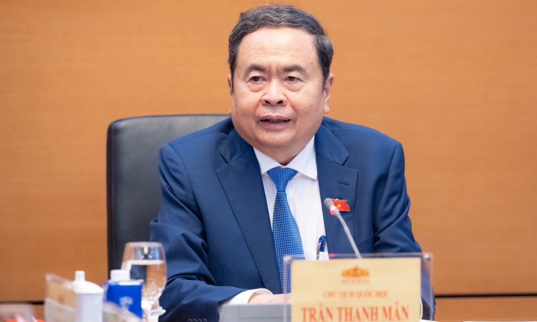 Chủ tịch Quốc hội Trần Thanh Mẫn phát biểu tại cuộc họp giao ban Lãnh đạo Quốc hội. Ảnh: Quốc hội.