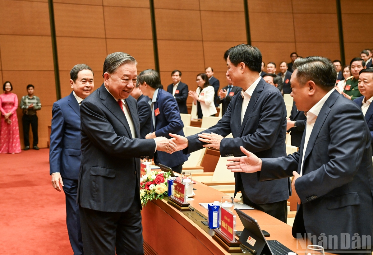 Tổng Bí thư Tô Lâm dự Hội nghị toàn quốc nghiên cứu, học tập, quán triệt và triển khai thực hiện các Nghị quyết số 79 và số 80 của Bộ Chính trị. Ảnh: Nhân Dân