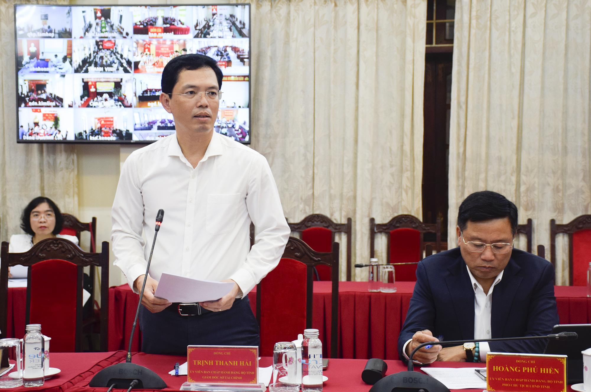 Giám đốc Sở Tài chính Nghệ An Trịnh Thanh Hải báo cáo tiến độ các dự án trọng điểm