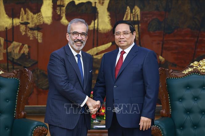 Thủ tướng Phạm Minh Chính tiếp Bộ trưởng Quốc vụ, Bộ trưởng Ngoại giao Paulo Rangel - Ảnh: TTXVN