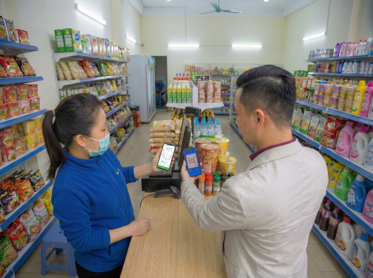 Với đội ngũ nhân sự phủ khắp 34 tỉnh, thành, VNPT sẵn sàng hỗ trợ tận nơi từ cài đặt, hướng dẫn sử dụng đến xử lý vướng mắc phát sinh, giúp hộ kinh doanh an tâm vận hành. Ảnh: VNPT.