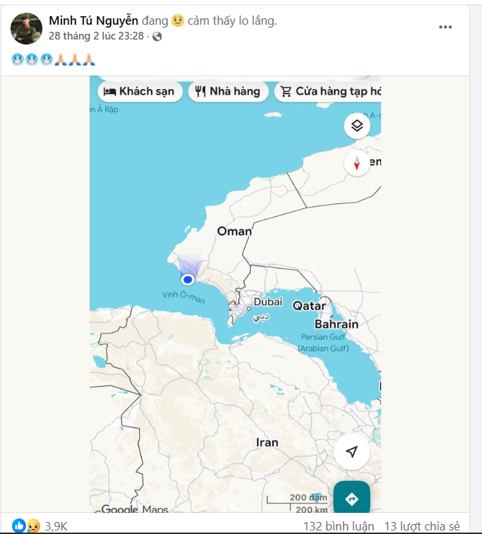 Minh Tú cho biết&nbsp;hiện ở Oman vẫn yên bình nhưng sân bay thì rất vắng vẻ.&nbsp;