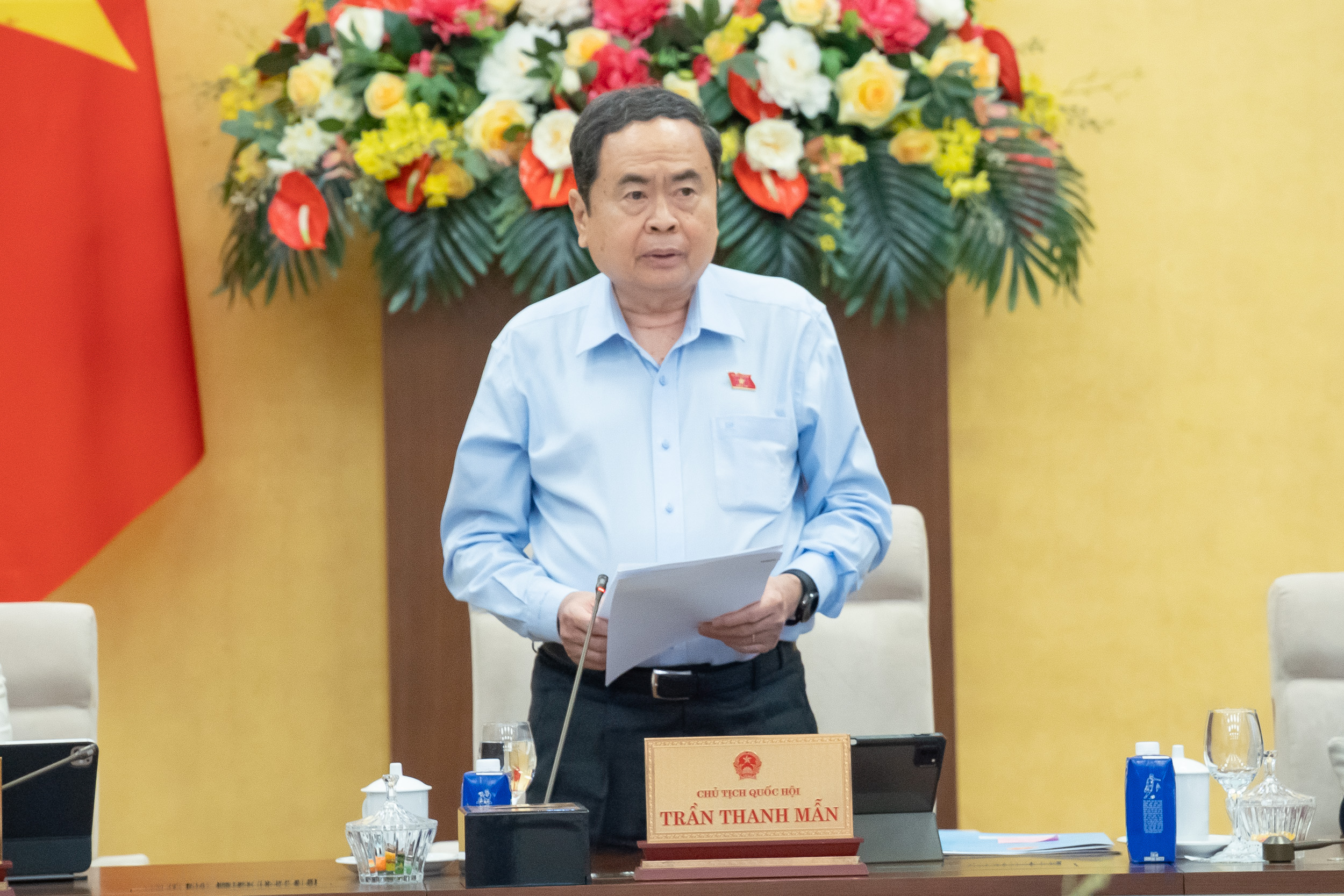 Chủ tịch Quốc hội Trần Thanh Mẫn phát biểu kết luận. Ảnh: Quốc hội.