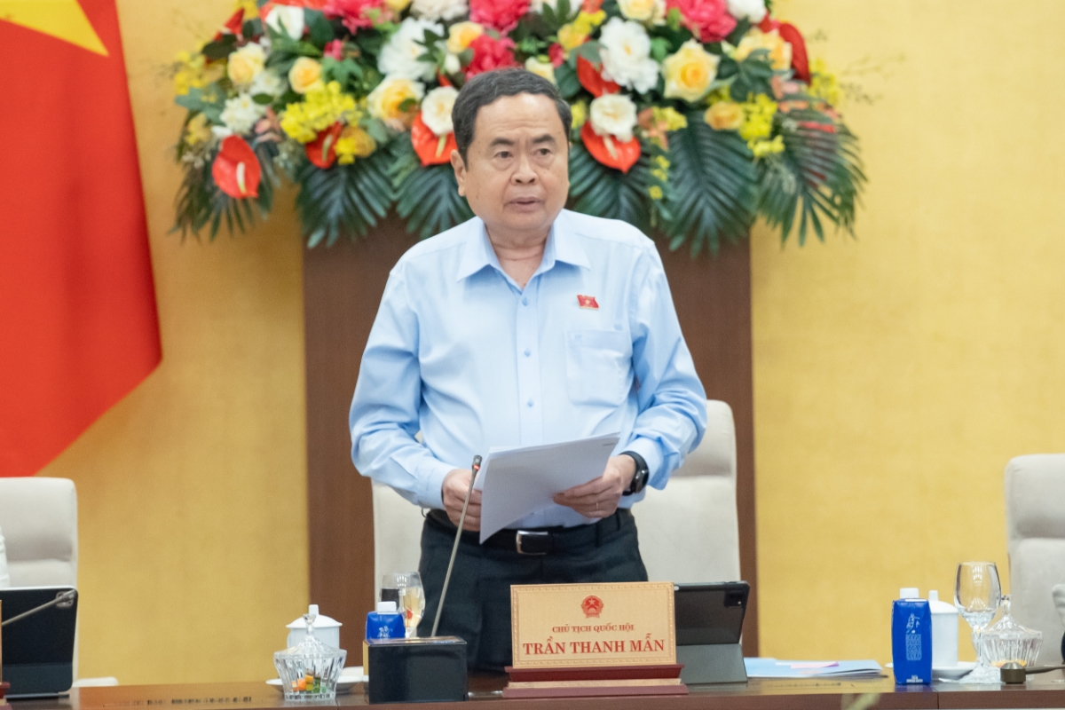 Chủ tịch Quốc hội Trần Thanh Mẫn phát biểu kết luận. Ảnh: Quốc hội.