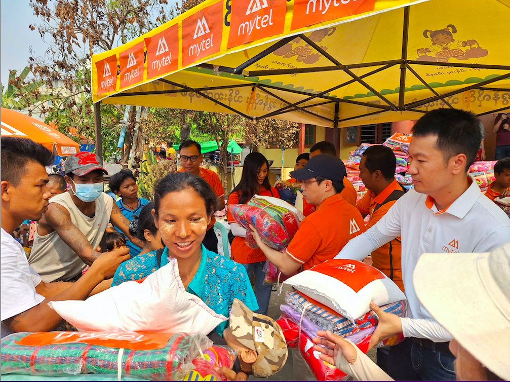 Hoạt động cứu trợ của Mytel sau trận động đất lịch sử 7.7 độ Richter tại Myanmar hồi cuối tháng 3/2025.