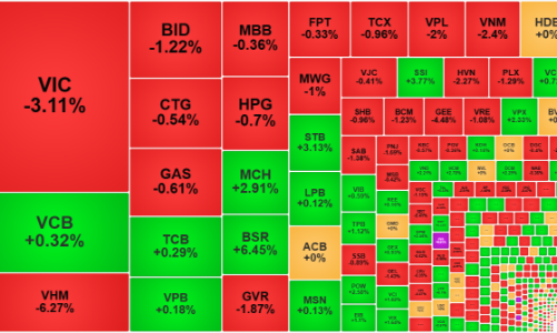 VN-Index tiếp tục lao dốc vì trụ, cổ phiếu chuyển thế giằng co
