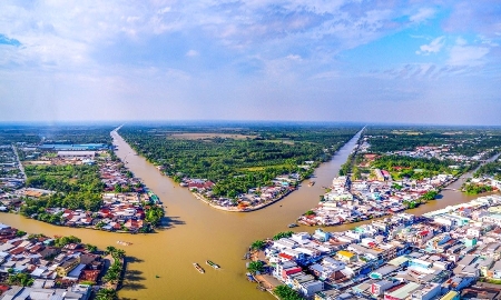 Một khu vực trên sông Hậu.
