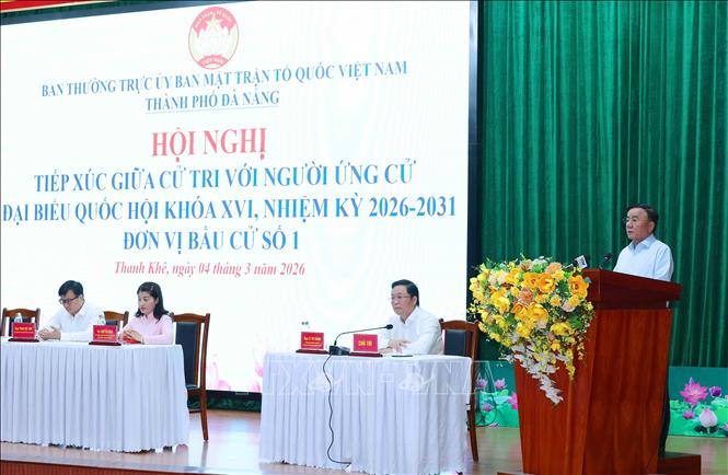 Hội nghị tiếp xúc cử tri với người ứng cử đại biểu Quốc hội khóa XVI, nhiệm kỳ 2026–2031. Ảnh: TTXVN