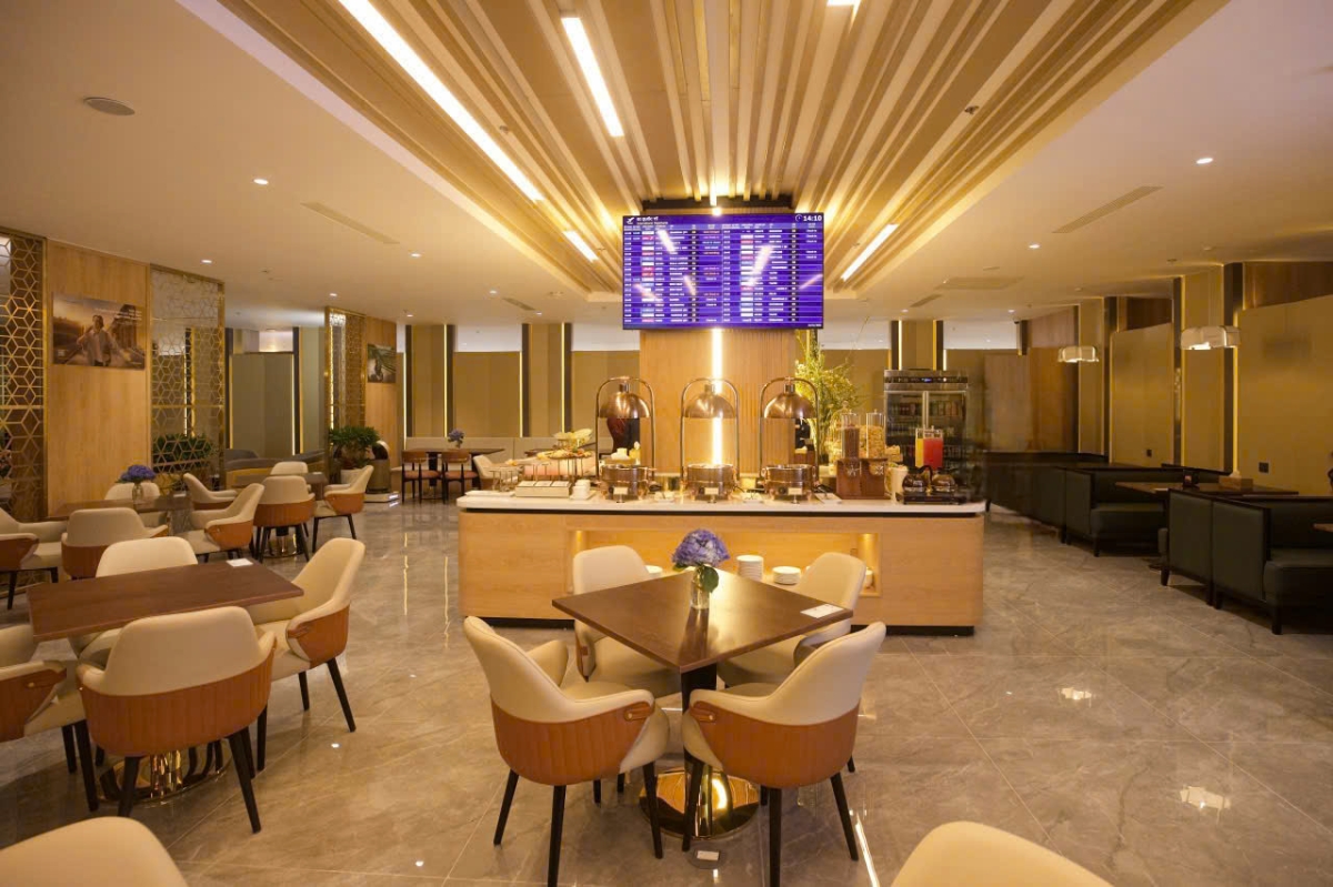 Phòng khách Bông Sen đem đến ấn tượng thị giác ngay tức thì cho hành khách. Ảnh: Vietnam Airlines.