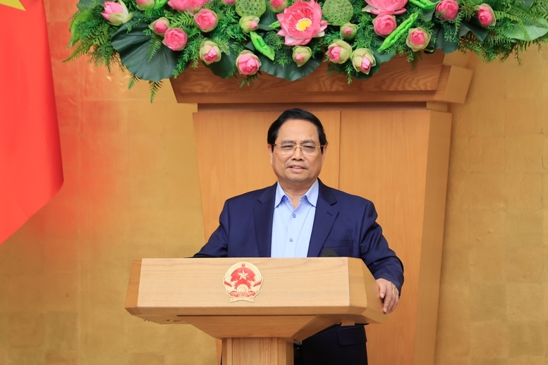 Thủ tướng Phạm Minh Chính phát biểu kết luận phiên họp Chính phủ thường kỳ tháng 2/2026 - Ảnh: VGP