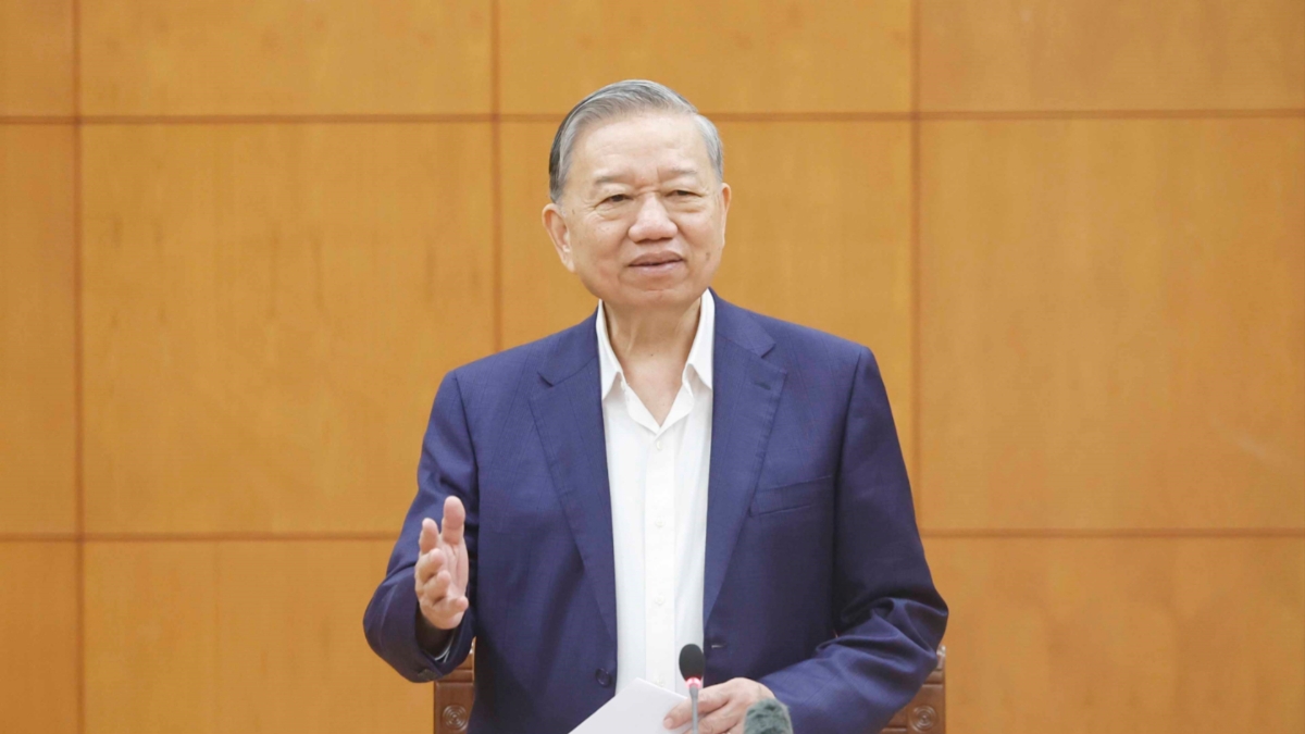 Tổng Bí thư Tô Lâm phát biểu tại buổi làm việc - Ảnh: TTXVN.