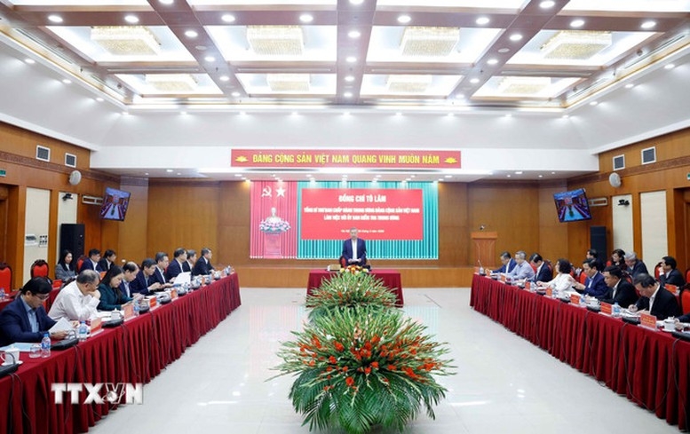 Tổng Bí thư Tô Lâm làm việc với Ủy ban Kiểm tra Trung ương - Ảnh: TTXVN