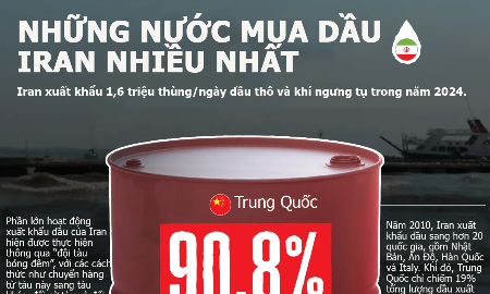 Những nước nhập khẩu dầu Iran nhiều nhất