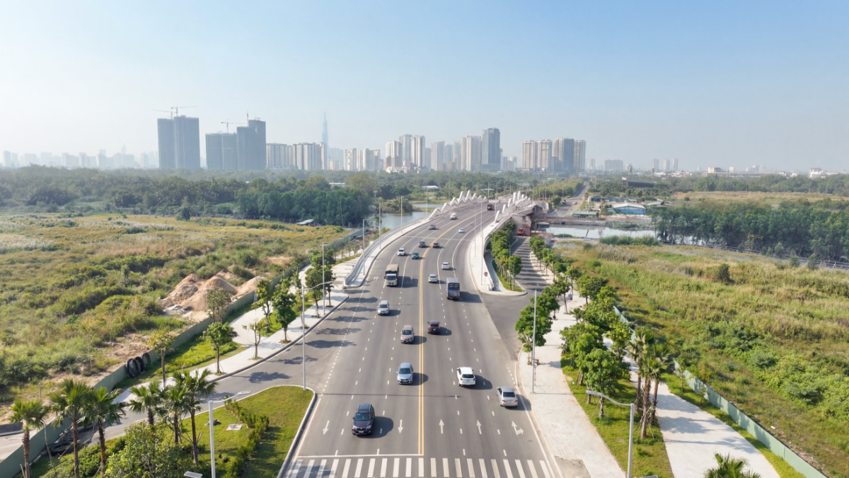 Đường Liên Phường thông xe 2 chiều rút ngắn khoảng cách đến The Global City.