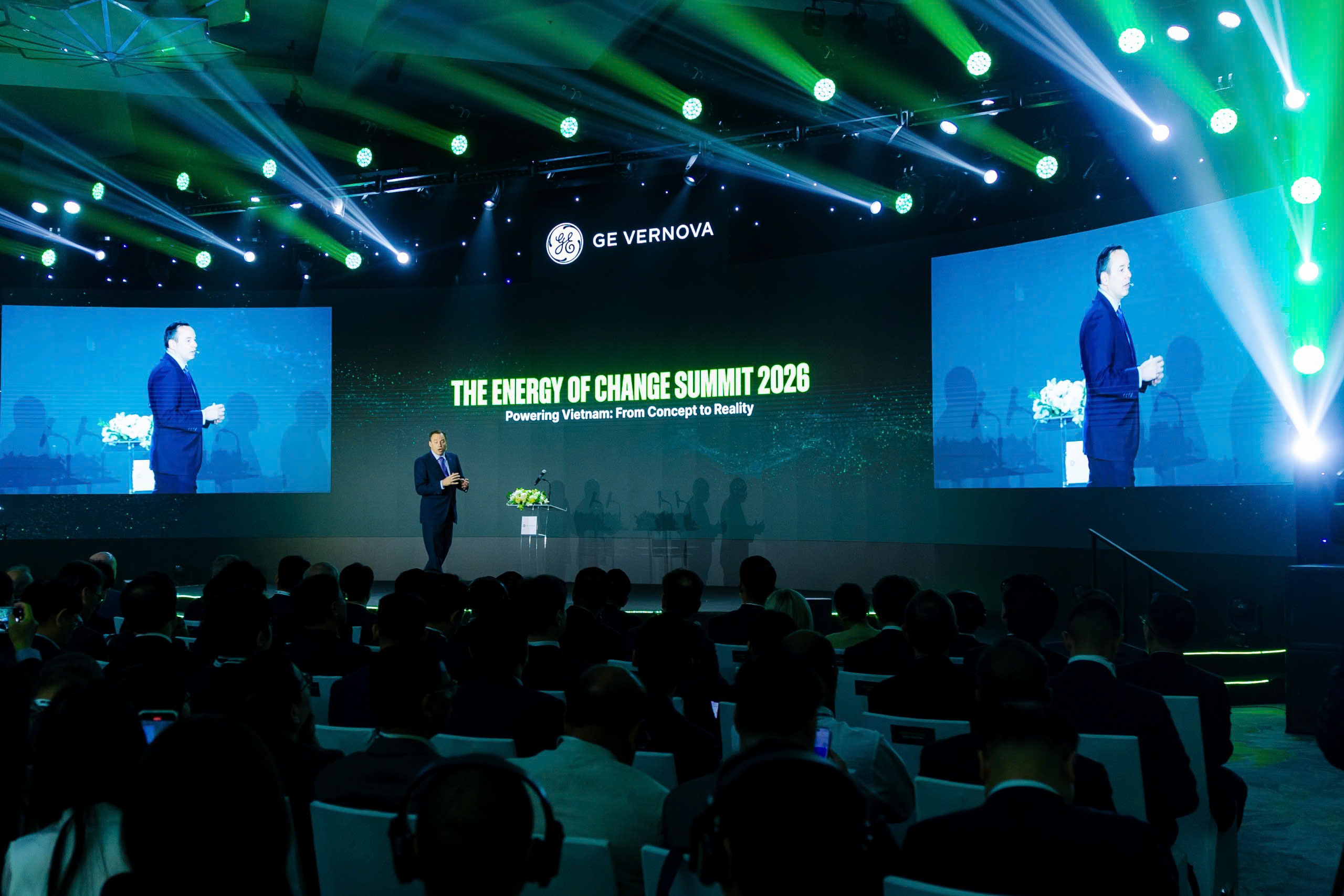 Mr. Scott Strazik, President and CEO of GE Vernova is addressing the Summit.