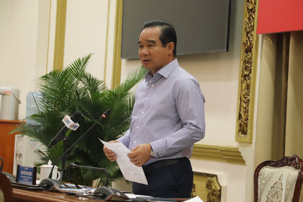 Chủ tịch UBND Thành phố Nguyễn Văn Được phát biểu kết luận buổi làm việc.