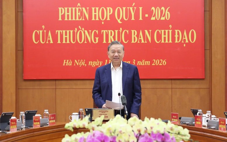 Tổng Bí thư Tô Lâm phát biểu chỉ đạo tại Phiên họp - Ảnh: VGP