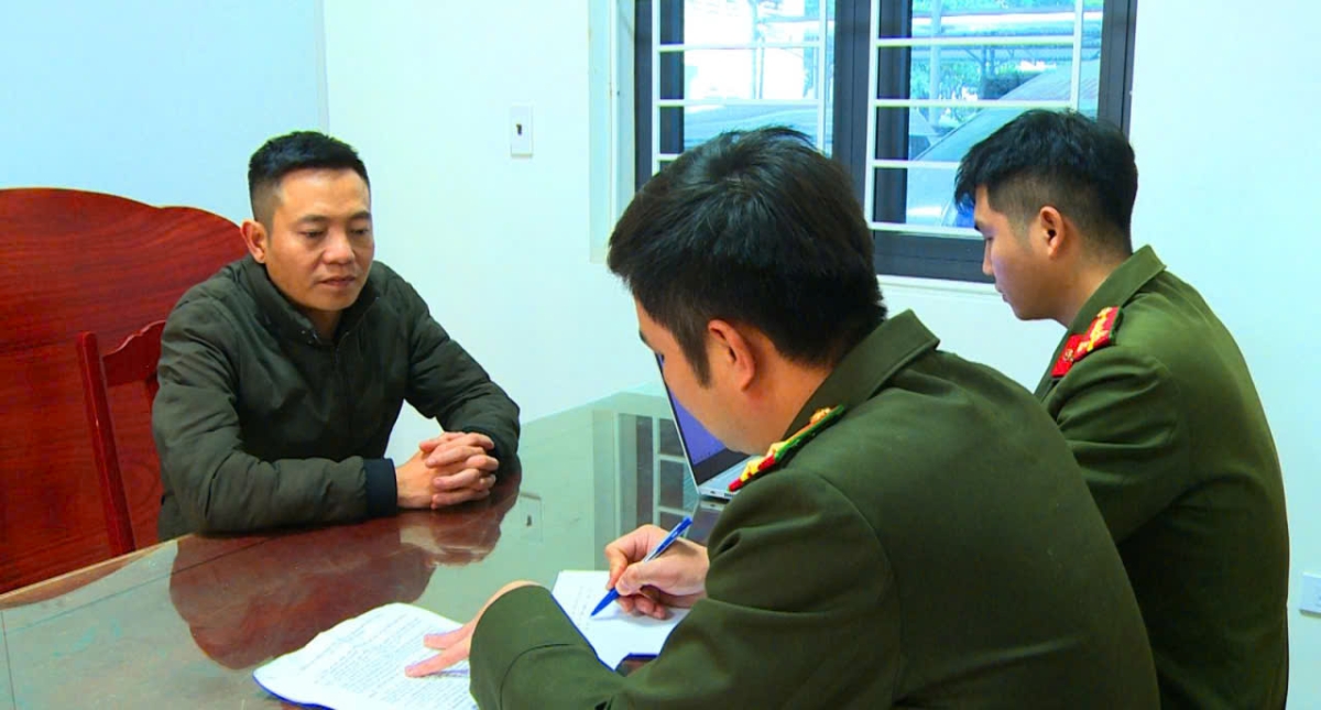 Hoàng Văn Toàn khai nhận tại cơ quan điều tra. Ảnh: Công an Thanh Hóa.