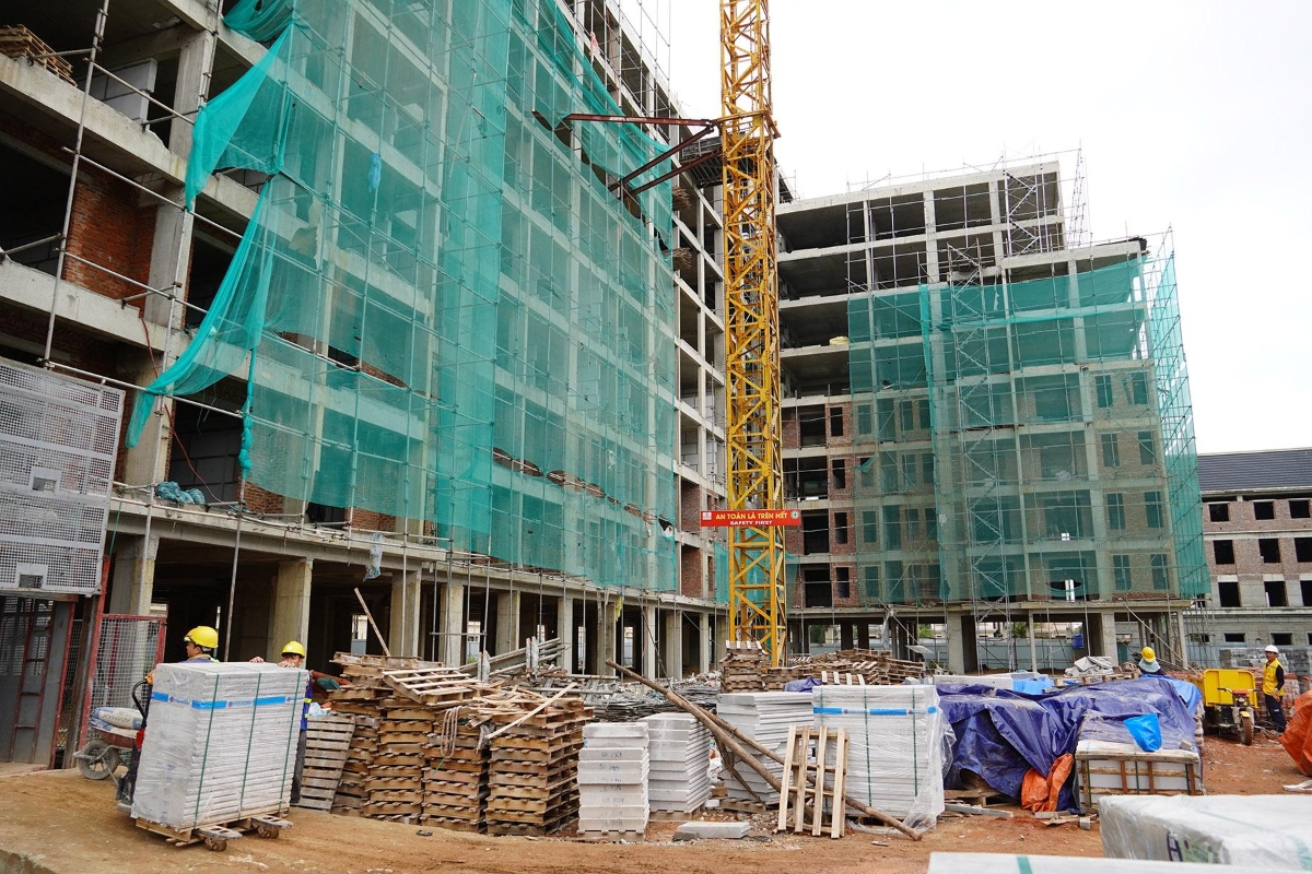 Công trường thi công&nbsp;Dự án nhà ở xã hội Bảo Ninh 1