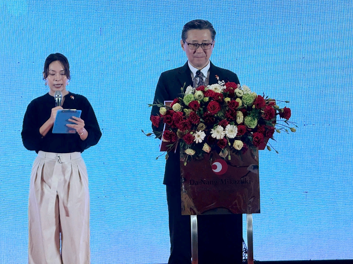 Ông Mori Takero - Tổng Lãnh sự Nhật Bản tại Đà Nẵng phát biểu tại sự kiện - Ảnh: Quang Hiếu